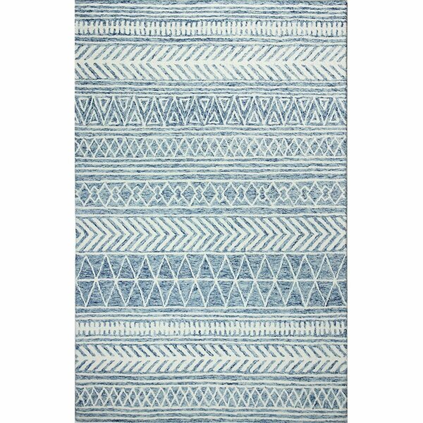 Bashian 7 ft. 6 in. x 9 ft. 6 in. Valencia Collection 100 Percent Wool Hand Tufted Area Rug, Denim R131-DEN-76X96-AL118